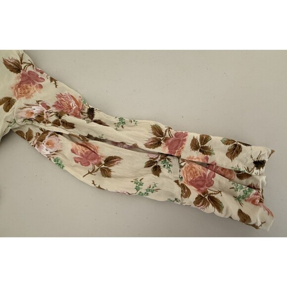 Zara Cream Floral Print Maxi Dress Women Size S Long Sleeve Romantic Flowy Boho - Picture 12 of 16